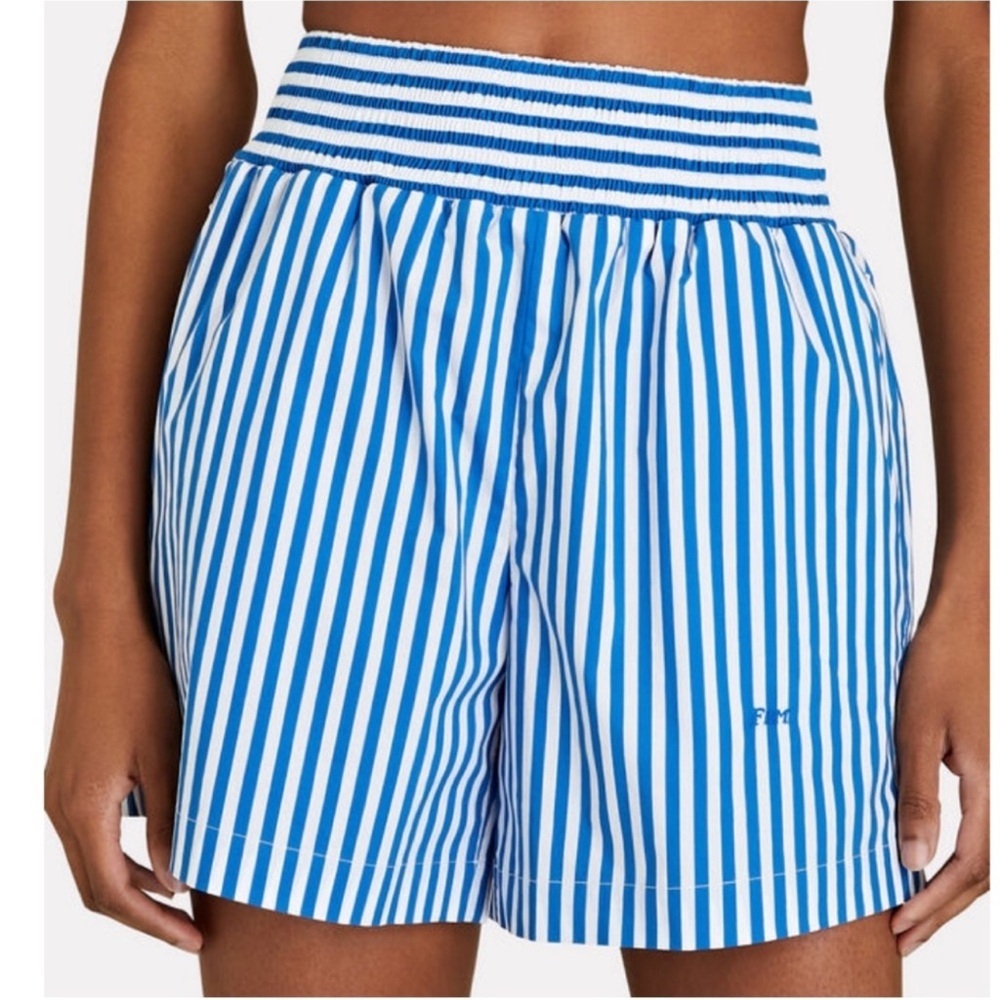 Frame Cotton High-Waisted Boxer-Style Shorts striped size small NWT‎